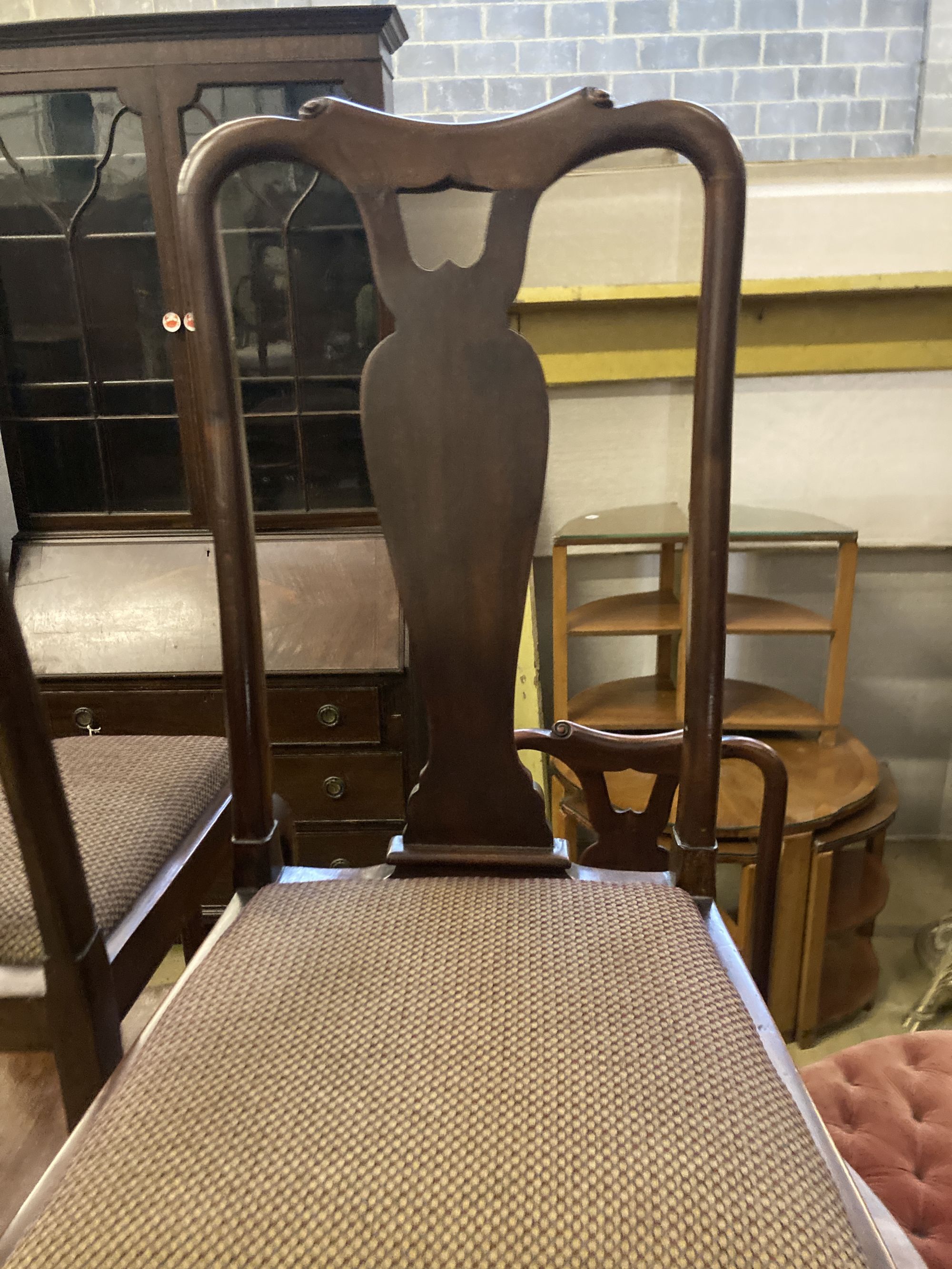 A set of eight early 20th century Queen Anne style mahogany dining chairs (two arm, six single)